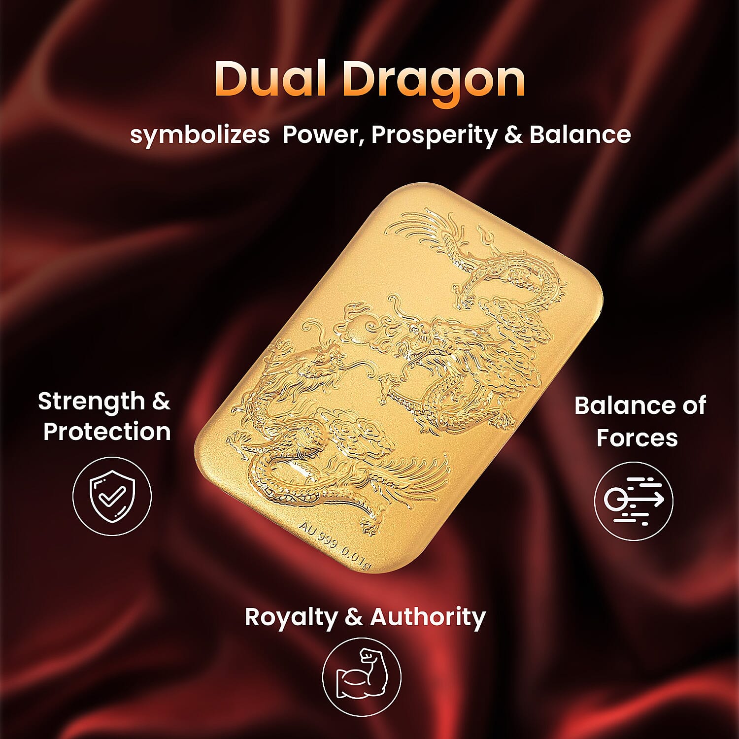 24K Yellow Gold (99.99% Purity) Dragon Embossment Gold